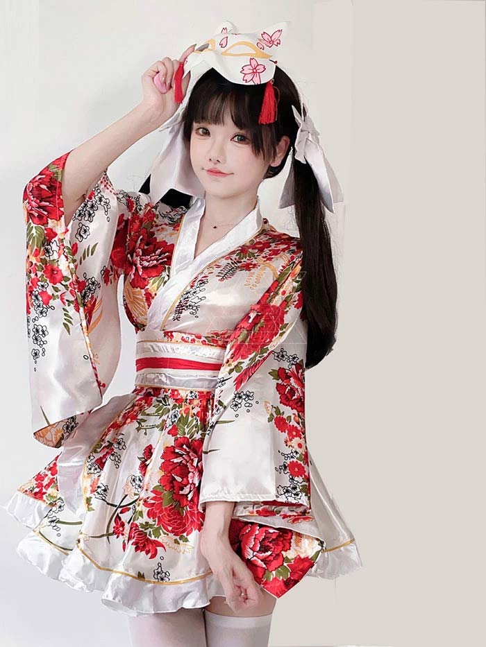 花魁 コスプレ 着物ドレス 花魁 コスプレ衣装 袴風 衣装 和風 ミニドレス レディー...