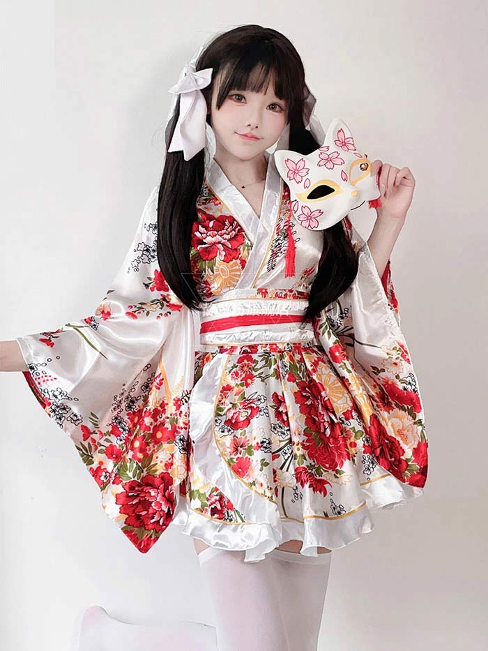 花魁 コスプレ 着物ドレス 花魁 コスプレ衣装 袴風 衣装 和風 ミニドレス レディー...