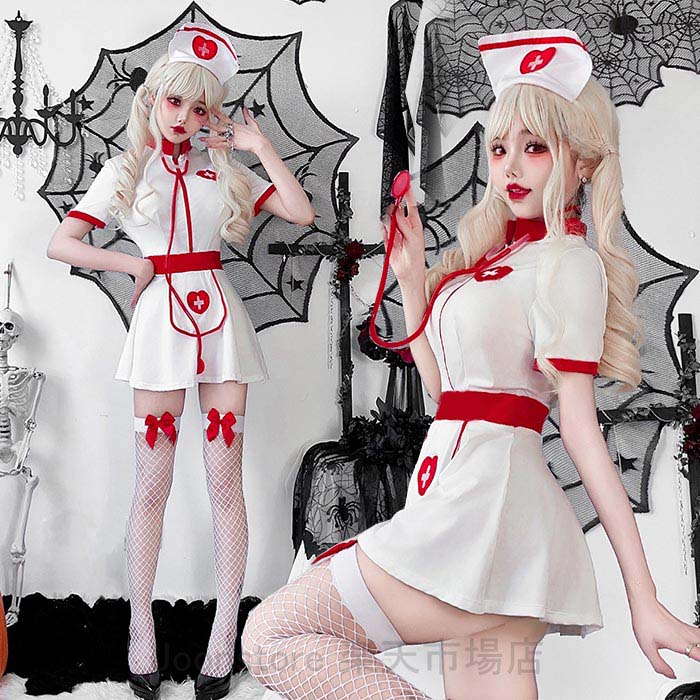 樂天商城 - ナース コスプレ 衣装 仮装 制服 白 ナース服 コスチューム コス 女医 ホワイト 医者 看護婦 可愛い こすぷれ ミニ ワンピース セクシー ナース服 レディース ハロウィンコスプレ 可愛い コスプレ衣装 イベント ハロウィンコスチューム 衣装 忘年会 文化祭 学園祭