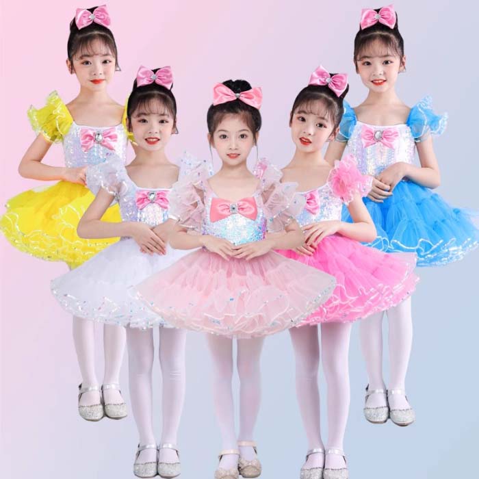 乐天商城 - キッズ ダンス 衣装 スパンコール ワンピース 子供 チュチュ スカート キラキラ スパンコール キッズ ダンス衣装 チアダンス ガールズ 100 110 120 130 140 150 子供服 キッズ ジュニア 舞台ステージ衣装 ジュニア 発表会 ダンス衣装 女の子 衣装 派手 舞台 応援団