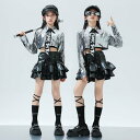 キッズダンス衣装 セットアップ 女の子 ジャズダンス衣装 ヒップホップ 衣装 子供 キッズ へそ出し ショート丈トップス スカート 上下セット ガールズ チアガール 演出服 キッズ ダンスウェア HIPHOP jazz ジャズダンス 舞台服 応援可愛い ダンス 衣装