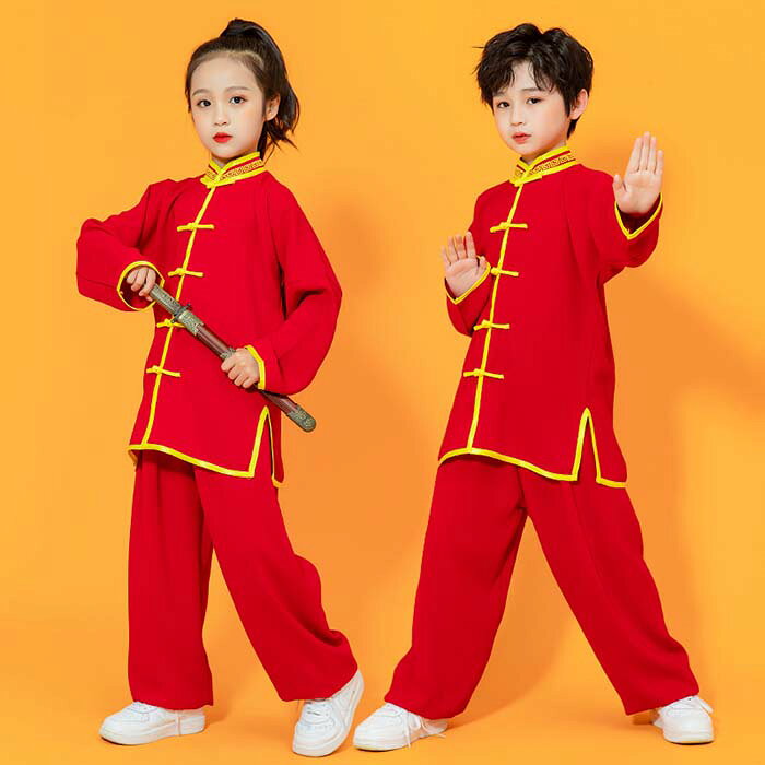 Joon store 楽天市場店の子供 太極拳 服 太極拳ウェア 上下セット 子供武術服 カンフーウェア キッズ ジュニア 中華風 演武用 ステージ衣装 学園祭 文化祭 体育祭 イベント 舞台演出服 110-180cm 発表会 卒業式 中華コスプレ衣装 ハロウイン 仮装 公演服 練功服｜アングル2