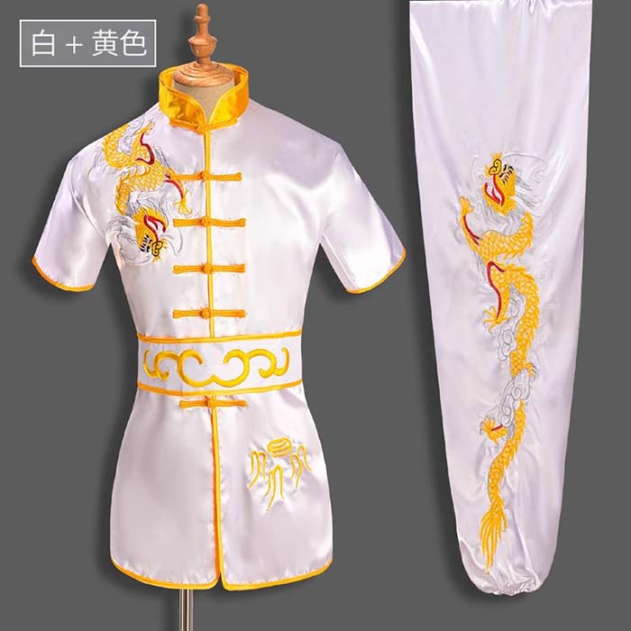 子供武術服 龍柄 子供用太極拳服 太極拳ウェア 上下セット カンフーウェア 太極拳...