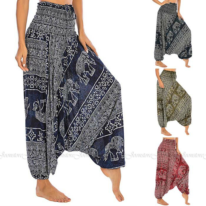 アラジンパンツ レディース エスニック柄 ヨガパンツ サルエルパンツ 総柄 アジアンパンツ ヨガ ヨガウェア おしゃれ ゆったり アジアンパンツ ヨガパンツ タイパンツ オールインワン 大きいサイズ ダンスパンツ フィットネスパンツ きれいめ おしゃれ 涼しい