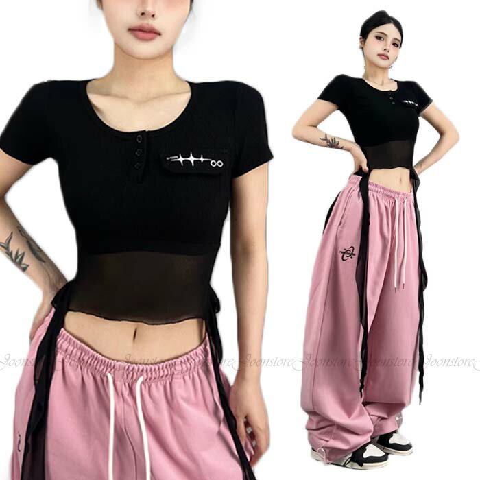 ダンス衣装 トップス 半袖tシャツ ショート丈 ヘソ出し トップス ヒップホップ ダンストップス 練習着 ダンスウェア セクシー 半袖 レディース ガールズ ジュニア 高校生 ジャズ k-pop ダンス衣装 発表会 舞台 ステージ衣装 ブラック ホワイト