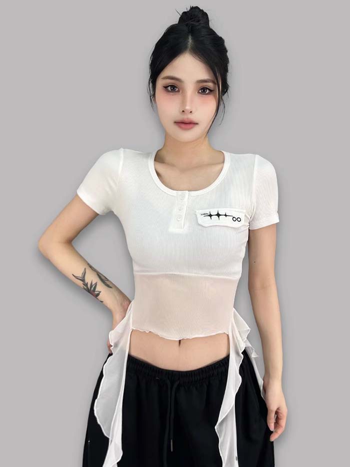 ダンス衣装 トップス 半袖tシャツ ショート丈 ヘソ出し トップス ヒップホップ ダンストップス 練習着 ダンスウェア セクシー 半袖 レディース ガールズ ジュニア 高校生 ジャズ k-pop ダンス衣装 発表会 舞台 ステージ衣装 ブラック ホワイト