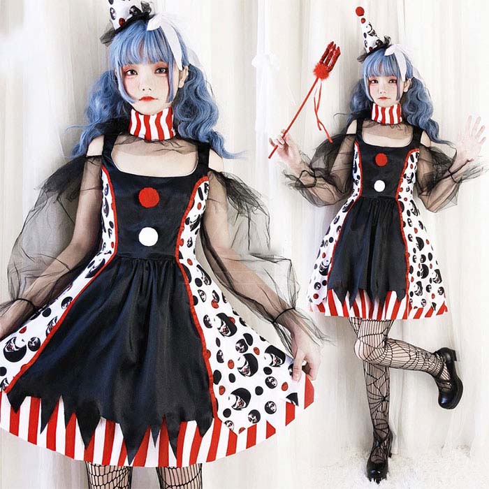 樂天商城 - ハロウィン コスプレ 衣装 大人用 可愛い ピエロ 道化師 ハロウィン 仮装 女性 ハロウィン衣装 ハロウィンコスプレ 変装 仮装 大人 ハロウィン衣装 吸血鬼 幽霊 魔女 悪魔 コスチューム 大人 ハロウィーン 学園祭 文化祭 変装 コスプレ衣装 舞台劇 パーティーグッズ 演出服