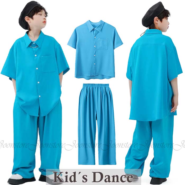 乐天商城 - キッズ ダンス衣装 セットアップ ヒップホップ 半袖シャツ ロングパンツ 無地 子供服 セットアップ ダンス 発表会 キッズ 女の子 男の子 舞台 ステージ衣装 原宿系 派手 ジャッズ ガールズ パンツ K-POP 韓国 ダンスウェア 団体服 応援団 演出服 110 -180