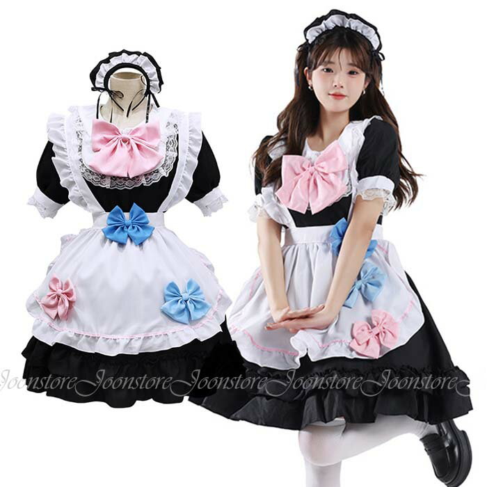 樂天商城 - メイド服 コスプレ メイド 仮装 衣装 コスチューム ロリータワンピース こすぷれ コス おすすめ ハロウィンコスプレ コスプレ衣装 レディース 大人 かわいい リボン ハロウィンコスチューム 仮装 カッフェ 喫茶店 仮装 変装 学園祭 文化祭 コスプレ衣装