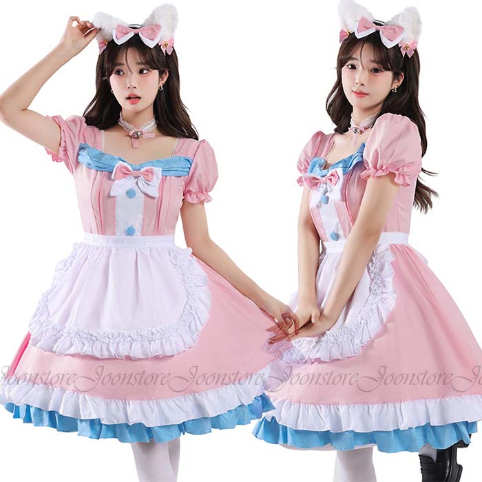乐天商城 - メイド服 コスプレ メイド 仮装 衣装 コスチューム ロリータワンピース こすぷれ コス おすすめ ハロウィンコスプレ コスプレ衣装 レディース 大人 かわいい リボン ハロウィンコスチューム 仮装 カッフェ 喫茶店 仮装 変装 学園祭 文化祭 コスプレ衣装