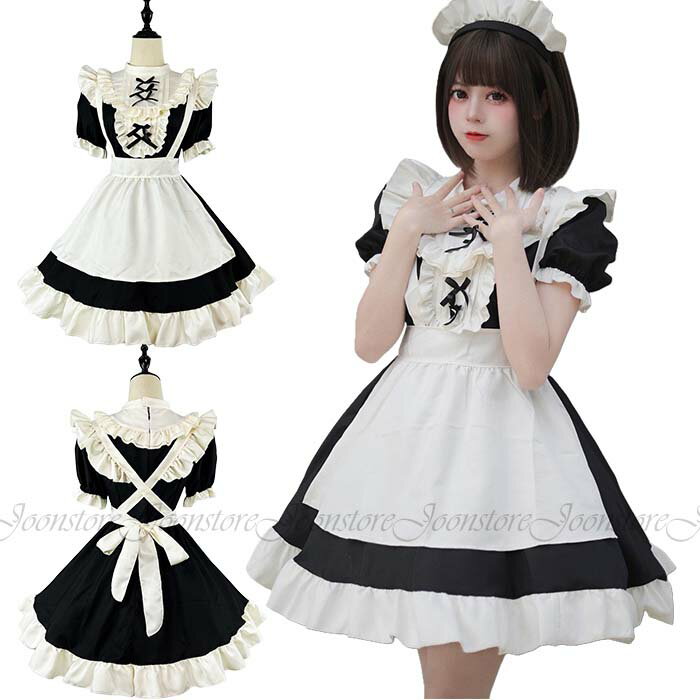 乐天商城 - ハロウィン コスプレ メイド服 レディース メイド 仮装 衣装 女性 ゴスロリ ゴシック ロリータ エプロンドレス 黒 可愛い ハロウィンコスプレ ワンピース レディース 大人 ハロウィン仮装 コスプレ衣装 正統派メイド 大きいサイズ 男性ウケ かわいい ゴスロリワンピース