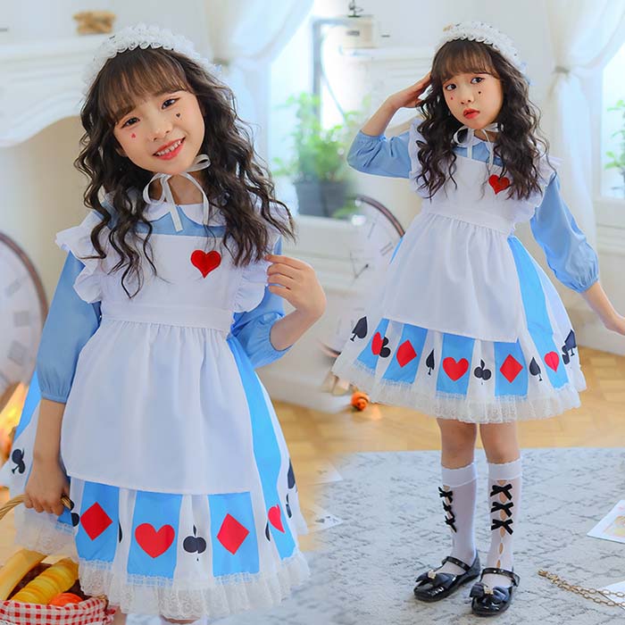 乐天商城 - メイド服 子供用 コスプレ コスチューム 仮装 衣装 女の子 長袖ワンピース かわいい エプロンドレス キッズ 子ども 服 不思議の国 アリス 仮装 女の子 ハロウィン コスプレ衣装 プリンセスドレス 女の子 メイド 変装 学園祭 文化祭 コスプレ 衣装 100 110 120 130 140 150