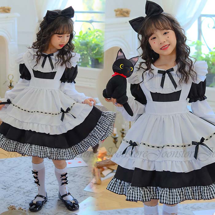 樂天商城 - メイド服 子供用 コスプレ コスチューム 仮装 衣装 女の子 半袖 長袖ワンピース かわいい エプロンドレス キッズ 子ども 服 不思議の国 アリス 仮装 女の子 ハロウィン コスプレ衣装 プリンセスドレス 女の子 メイド 変装 学園祭 文化祭 コスプレ 衣装 110 120 130 140 150