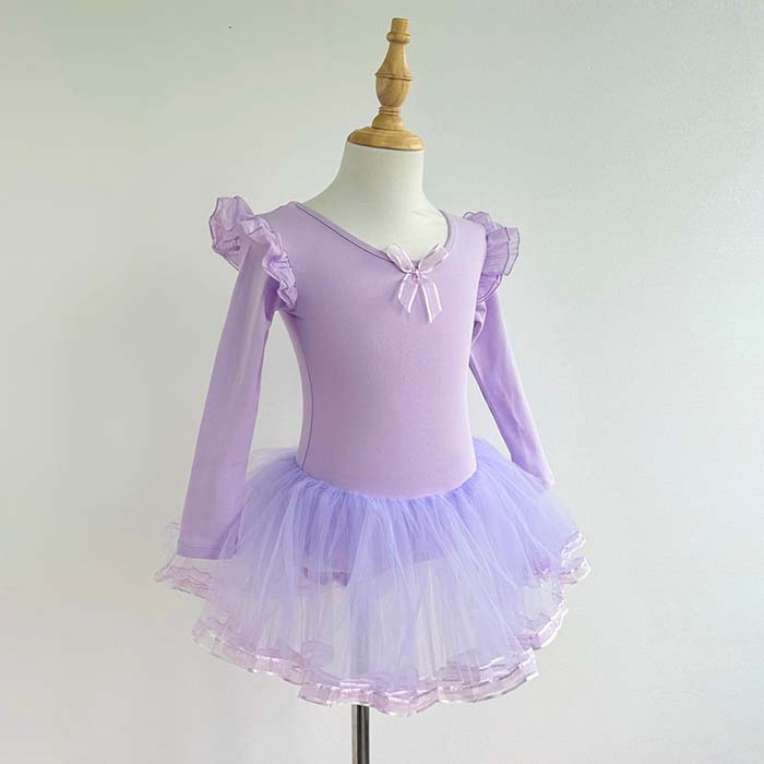 Joon store 楽天市場店のバレエ レオタード 子供 バレエレオタード 長袖 バレエ衣装 バレエダンス バレエ 股下スナップ 女の子 キッズ ジュニア レッスン着 練習着 かわいい 演出 ダンス 発表会 演奏会 バレエ用品 ピンク ブルー スカート付き 練習 レッスン コットン 綿｜アングル3