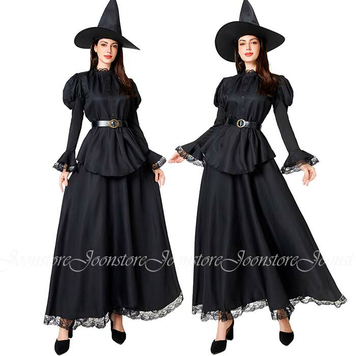 樂天商城 - ハロウィン コスプレ 魔女 女王様 バンパイア 衣装 鬼魔女 悪魔 ゾンビ コスチューム 大人用 大人 女王 仮装 コスプレ衣装 女性 レディース ハロウィン衣装 ワンピース 帽子付き ウィッチ デビル コスプレ 仮装 衣装 2点セット 文化祭 仮装 変装 黒 cosplay 舞台衣装