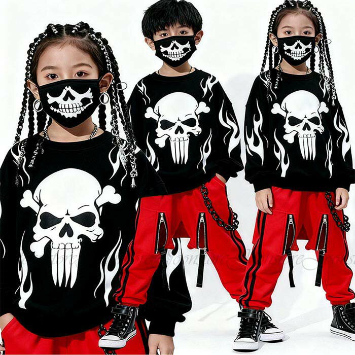 乐天商城 - キッズ ダンス 衣装 セットアップ ヒップホップ ダンス 衣装 男の子 女の子 パーカー 長袖トップス サルエルパンツ 2点セット キッズダンス 練習着 ボーイズ ヒップホップ 衣装 子供 ダンス衣装 かっこいい ダンス 練習着 キッズ 演出 ステージ衣装 団体服 110-170