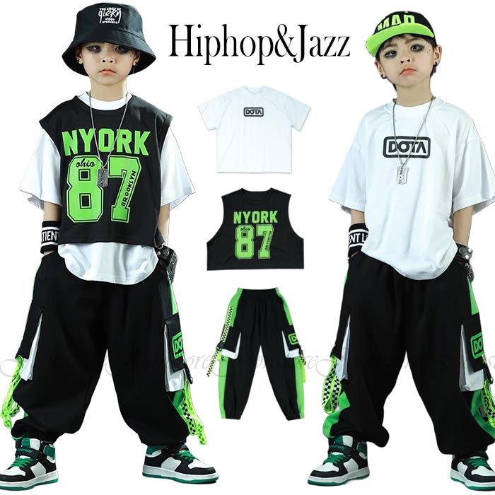 乐天商城 - キッズ ダンス 衣装 セットアップ ヒップホップ ダンス 衣装 男の子 半袖tシャツ ベスト ロングパンツ 3点セット キッズダンス 練習着 ボーイズ 韓国 K-POP 演出服 団体服 キッズ ヒップホップ ダンス衣装 かっこいい ダンス 練習着 ダンス 発表会 ステージ衣装 110-170