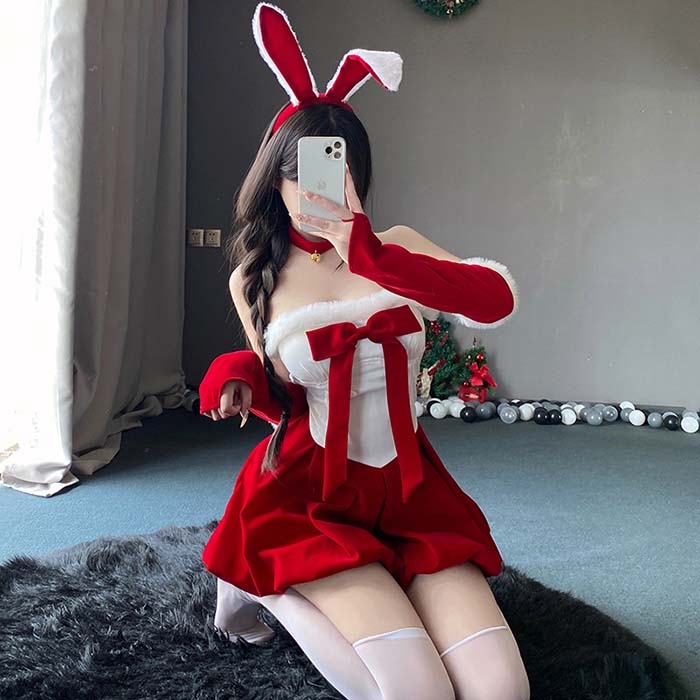 乐天商城 - サンタコス レディース セクシー サンタ 衣装 バニーガール サンタ ウサギ耳 クリスマス 可愛い コスプレ衣装 ワンピース 女性 大人 サンタクロース サンタコスプレ エロサンタ セクシーサンタ 可愛いサンタ サンタコスチューム 演出服 パーティー クリスマス衣装