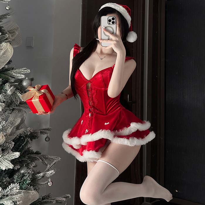 樂天商城 - サンタコス レディース セクシー サンタ 衣装 クリスマス 可愛い コスプレ衣装 ワンピース 女性 大人 サンタクロース サンタコスプレ セクシーサンタ 可愛いサンタ サンタコスチューム クリスマス コスプレ 衣装 仮装 演出服 パーティー クリスマス衣装