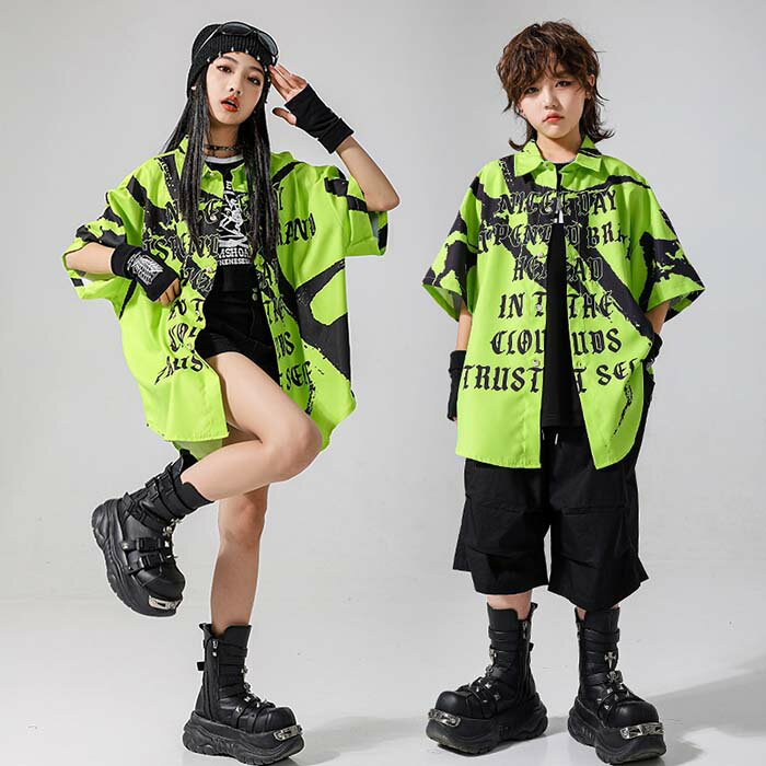 樂天商城 - キッズダンス衣装 半袖 シャツ 男の子 女の子 子供服 ヒップホップ ダンス 衣装 キッズ ゆるシャツ タンクトップ 短パン 3点セット 韓国 子供服 ファッション キッズ ヒップホップ ジャズ ダンス衣装 おしゃれ 110 120 130 140 150 160 170 180