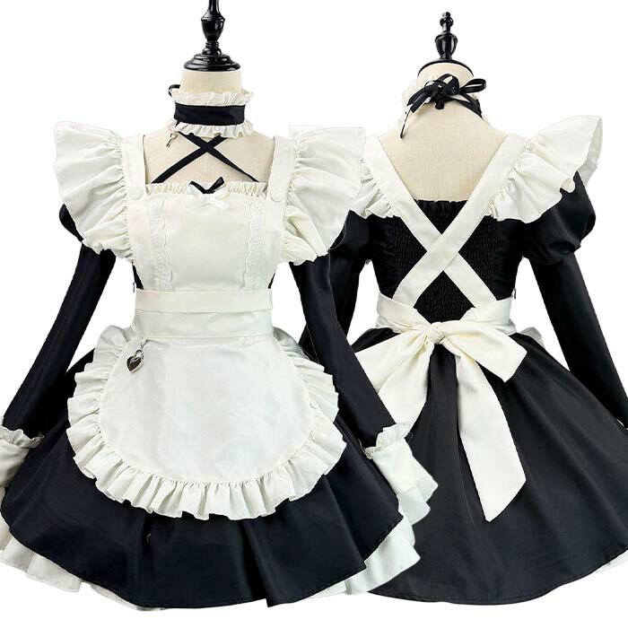 乐天商城 - メイド服 コスプレ衣装 長袖 可愛いメイド ロリータワンピース メイド衣装 ハロウィン 仮装 衣装 コスチューム 大きいサイズ レディース 大人 ハロウィンコスプレ コスプレ 衣装 制服 喫茶店 変装 エプロン ゴスロリ ワンピース パーティー イベント 学園祭 文化祭
