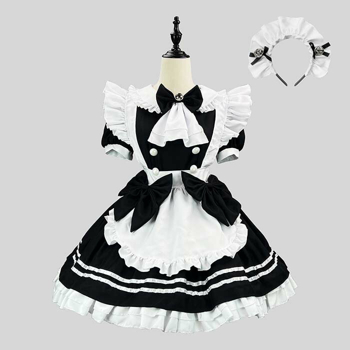 乐天商城 - メイド服 コスプレ衣装 半袖 可愛いメイド ロリータワンピース メイド衣装 ハロウィン 仮装 衣装 コスチューム 大きいサイズ レディース 大人 ハロウィンコスプレ コスプレ 衣装 制服 喫茶店 変装 エプロン ゴスロリ ワンピース パーティー イベント 学園祭 文化祭