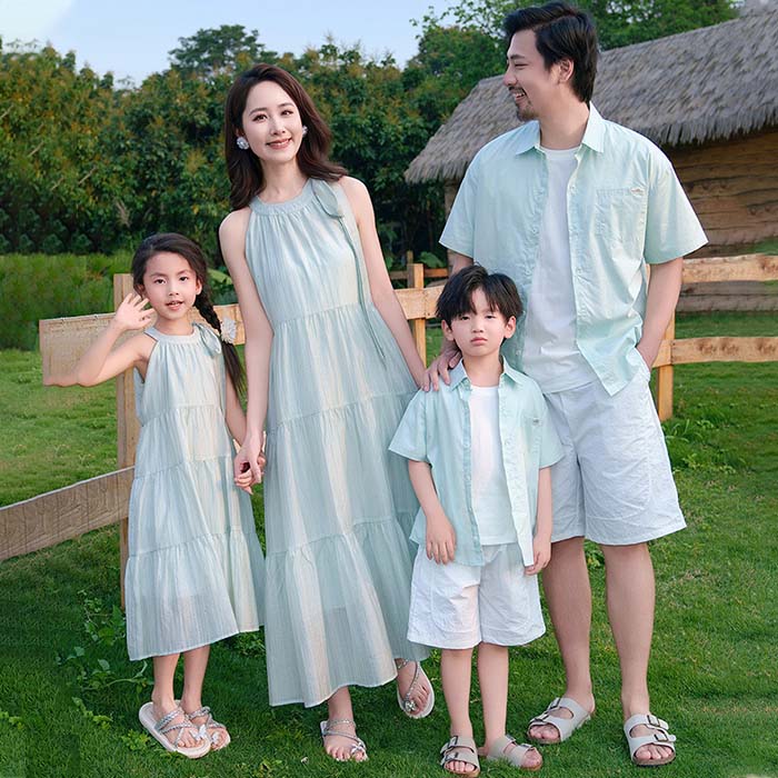 樂天商城 - 親子ペアルック 夏 ロングワンピース 親子ペア アロハシャツ＋ショートパンツセット 親子 ペアルック お揃い 家族お揃い カップル服 親子ペア お揃い 服 キッズ 女の子 ペアルック ハワイ風 兄弟 姉妹お揃い 夏 海 ビーチ 旅行 キッズ 大人 親子 家族 カップル お揃い服