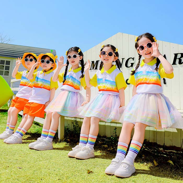 乐天商城 - キッズ 子供用 ダンス衣装 半袖tシャツ ショートパンツ/スカート 2点セット 夏用 男の子 女の子 ジュニア ダンス衣装 セットアップ ダンス 服 幼稚園 可愛い 演出服 運動会 応援団 発表会 舞台ステージ衣装 団体演出服 チアダンス 合唱 卒業式 衣装 110cm~170cm