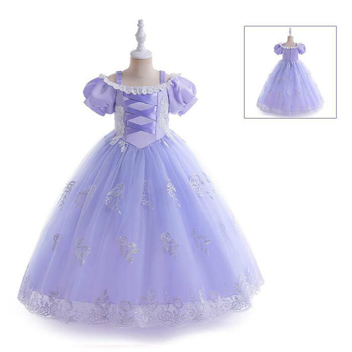 樂天商城 - 子どもドレス プリンセスドレス 半袖 キッズ 子供用 衣装 コスチューム ワンピース ハロウィン お姫様 かわいい 誕生日 なりきり お姫様 変身 コスチューム 100 110 120 130 140 150 コス 仮装 子ども ハロウィン コスプレ 衣装 クリスマスプレゼント