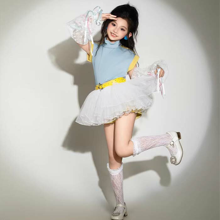 乐天商城 - キッズ ダンス衣装 ダンスtシャツ チュチュスカート セットアップ 可愛い 女の子 ジャズダンス衣装 舞台衣装 モデルショー 舞台 ステージ衣装 文化祭 応援団 演出服 団体服 チアガール イベント 子供バレエ 演出服 ジャズダンス ヒップポップダンス 子供 撮影衣装