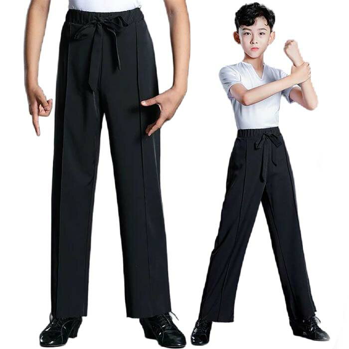 乐天商城 - 子供用 ダンスパンツ ラテンダンスパンツ 男の子 ラテンパンツ ズボン キッズ ジュニア ダンス用パンツ モダンダンス スタンダードダンス 広場ダンス 社交ダンス 練習用 表演用 伸縮性 動きやすい ラテンダンス衣装 ダンスウェア ブラック グレー 110-180cm