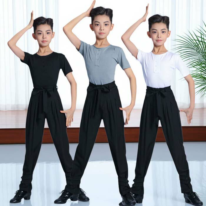 乐天商城 - 子供 ラテンダンス衣装 キッズ 男の子 ラテンダンスウエア 半袖tシャツ ダンスパンツ 上下2点セット キッズ用 ダンス服 ラテンダンス 競技 ダンス 練習着 舞台ステージ 衣装 ダンス 発表会 演出服 団体服 学園際 イベント ジュニア 社交ダンス衣装 110-180cm