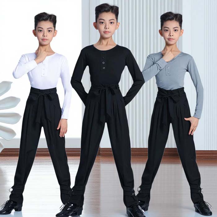 乐天商城 - 子供 ラテンダンス衣装 キッズ 男の子 ラテンダンスウエア 長袖tシャツ ダンスパンツ 上下2点セット キッズ用 ダンス服 ラテンダンス 競技 ダンス 練習着 舞台ステージ 衣装 ダンス 発表会 演出服 団体服 学園際 イベント ジュニア 社交ダンス衣装 110-180cm