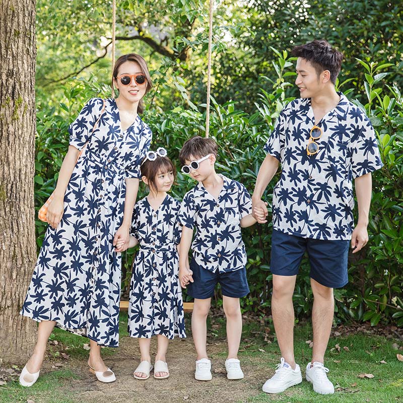 乐天商城 - 親子 ペアルック 花柄 ワンピース 親子お揃い 親子ペア アロハシャツ 半ズボン 2点セット 親子ペア 親子コーデ 家族お揃い カップル服 親子ペア お揃い 服 キッズ 女の子 ペアルック ハワイ風 兄弟 姉妹お揃い 夏 海 ビーチ 旅行 リゾートワンピース ハワイ 海 ビーチ 旅行