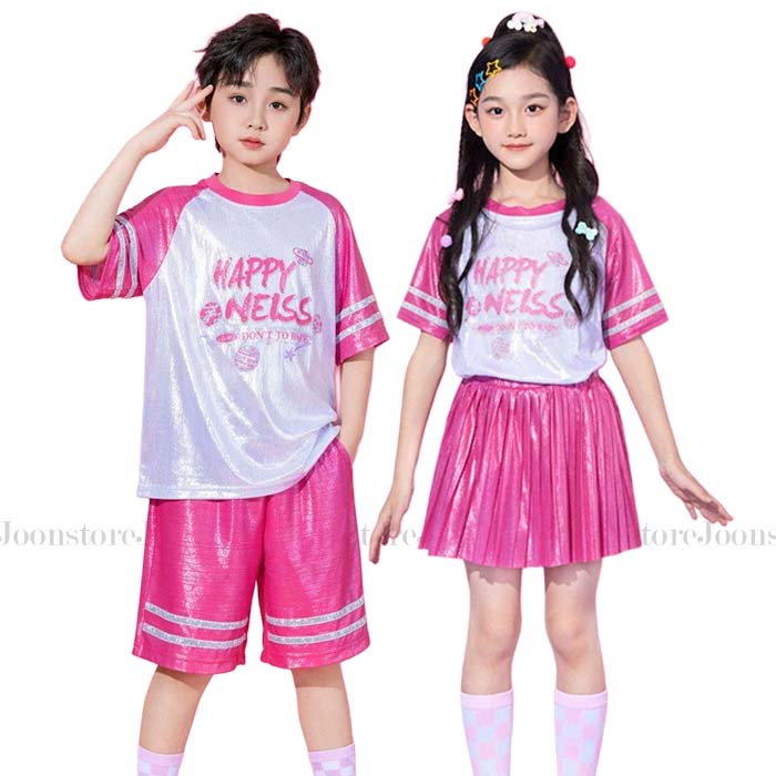 キッズ 子供用 ダンス衣装 ヒップホップ チアガール 衣装 半袖tシャツ スカート/短パン 上下セット 女の子 男の子 ヒップホップ ジャズ ダンス衣装 おしゃれ ダンス 服 チアダンス HIPHOP 応援 可愛い ダンス 衣装 キッズ ジュニア 発表会 ダンス衣装 応援団 舞台服 110-180