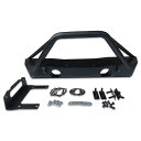 【送料無料】JEEP JK ラングラー H19.3〜 2ドア 4ドア スチール W1200mm H340mm ショートタイプ バー付き フロント バンパー ブラック パウダーコート 仕上げ 新品