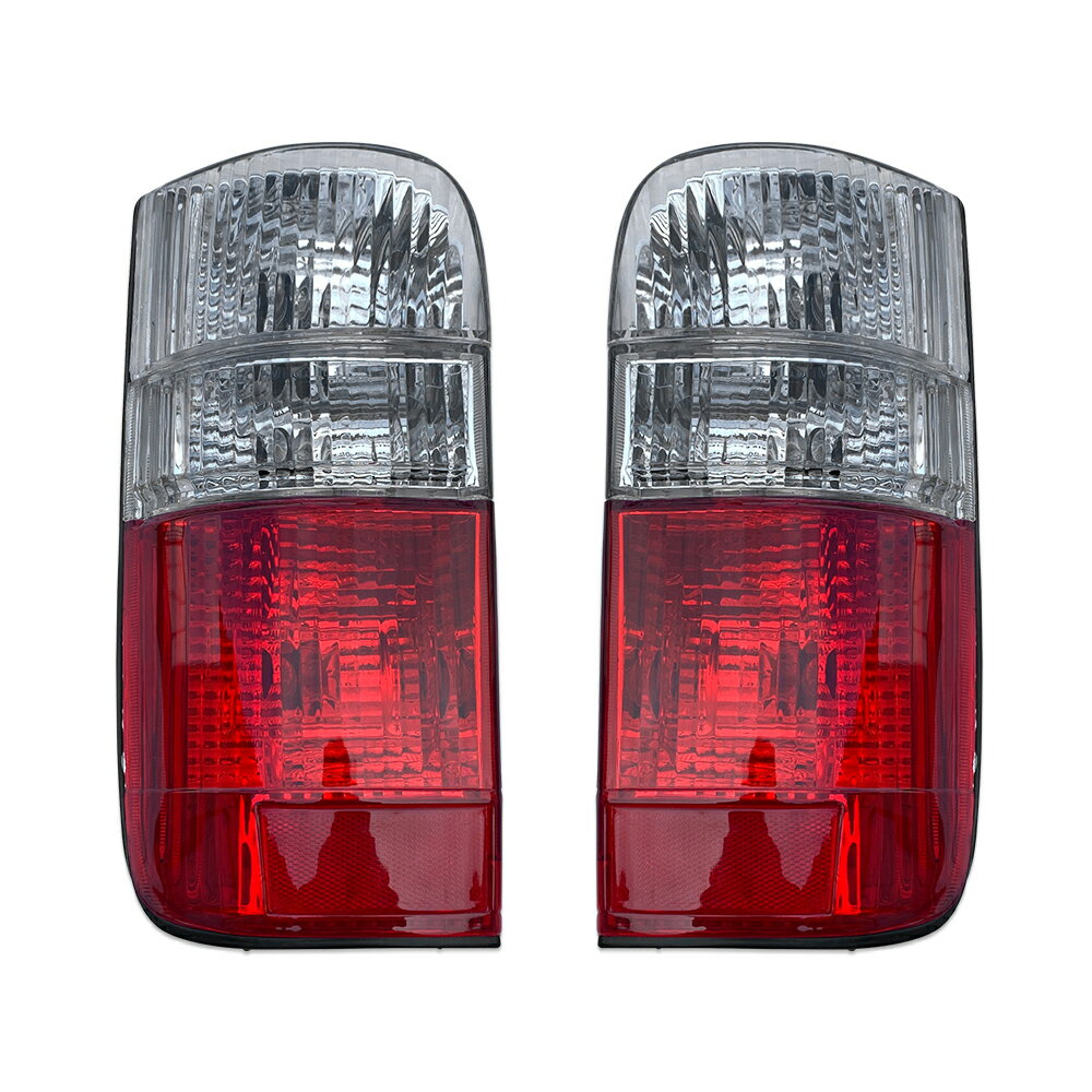 テールランプ 純正タイプ ハイエース100系 バン/ワゴン LEDテールランプ 純正 付き ライト ファイバー ブレーキランプ バックランプ ウインカーランプ 外装パーツ カー用品 左右セット レッド クリア