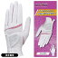 レディース ダンロップ ゼクシオ GGG－X022WW ホワイト×ピンク ゴルフ手袋 両手着用 女性用