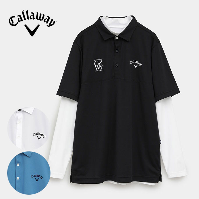 最大10%OFFクーポン発行中【11/19〜11/28】 ゴルフウェア キャロウェイ ポロシャツ セットシャツ(インナー付き) C25234108 メンズ