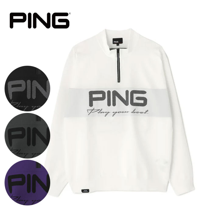 最大10%OFFクーポン発行中【11/14〜11/19】 ゴルフウェア ピン セーター ハーフジップハイネックニット 6215275900 メンズ