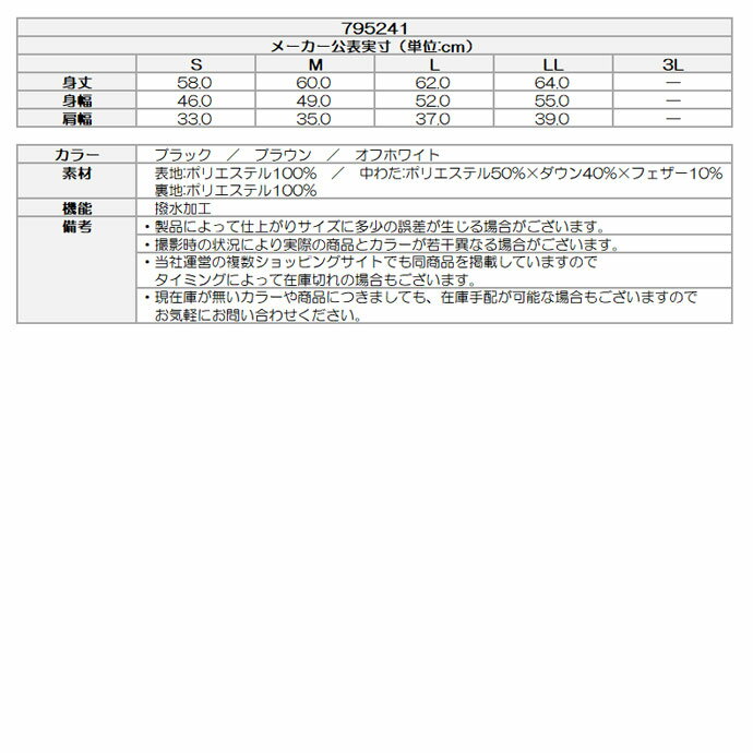 ゴルフウェア フィラ ベスト ライトダウンベスト 795241 レディース