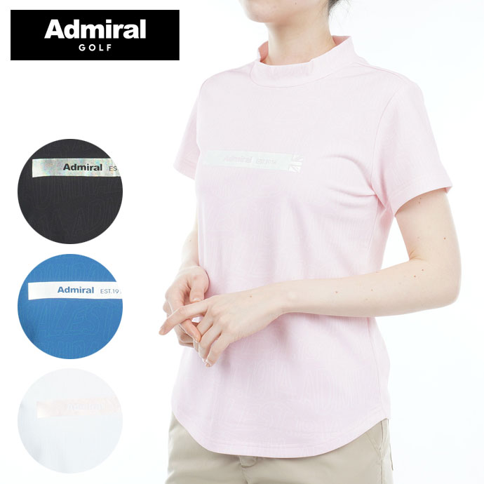 《今日だす》【レディース／女性用】アドミラル　トーナルロゴプリント　モックネックシャツ　ADLA324