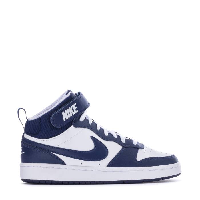 ナイキ Nike 【 Court Borough Mid 2 Youth White/Blue Void/Signal Blue 】 コート ミッド ジュニア ...