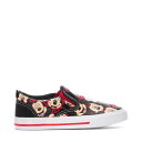 Character 【 Mickey Double Gore Slip On Toddler Black/Red 】 キッズ ベビー マタニティ ベビーファッション 靴 スニーカー ベビー 黒色 ブラック Red 赤・レッド