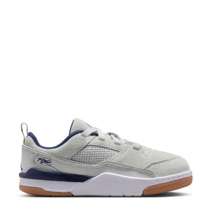 ʥ 硼 Jordan  Flight Court Kids Neutral Grey /Midnight Navy White Gum Lt Br...