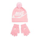 ナイキ Nike 【 Youth Swoosh Pom Beanie & Glove Set Unisex Pink/White Logo 】 子供用 Swoosh スウッシュ・スウォッシュ キャップ 帽子 グローブ グラブ 手袋 キッズ ベビー マタニティ キッズファッション 帽