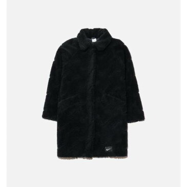 ナイキ アイコン ジャケット レディース 黒色 ブラック メンズ 【 NIKE NSW ICON CLASH SHERPA LONG JACKET WOMENS BLACK 】