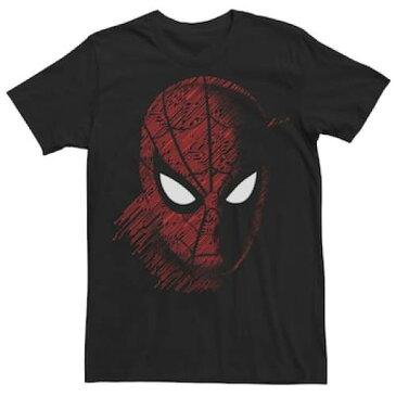 MARVEL テック Tシャツ 黒 ブラック 【 BLACK MARVEL SPIDERMAN TECH FACE MASK PORTRAIT TEE 】 メンズファッション トップス Tシャツ カットソー