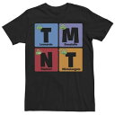 LICENSED CHARACTER キャラクター スリーブ Tシャツ 黒 ブラック 【 SLEEVE BLACK LICENSED CHARACTER NINJA TURTLES ELEMENTAL GRID SHORT TEE 】 メンズファッション トップス Tシャツ カットソー