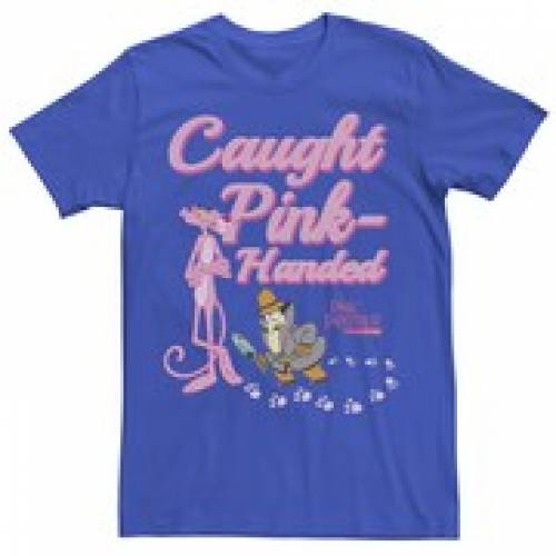 LICENSED CHARACTER キャラクター ピンク Tシャツ 紺色 ネイビー 【 PINK LICENSED CHARACTER PANTHER CAUGHT PINKHANDED TEE NAVY 】 メンズファッション トップス Tシャツ カットソー